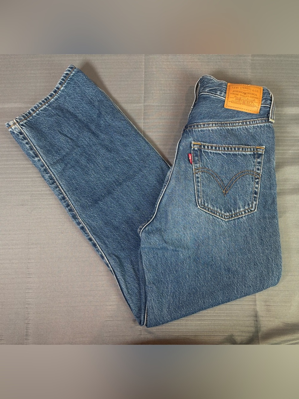 Levi’s Ribcage Straight Ankle Jeans W24 L27 High Rise Blue Denim
